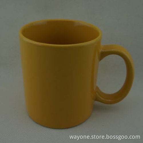 Standard 11oz Mug with Bright Orange Color Glaze, Various Colors are Available, Made of Stoneware